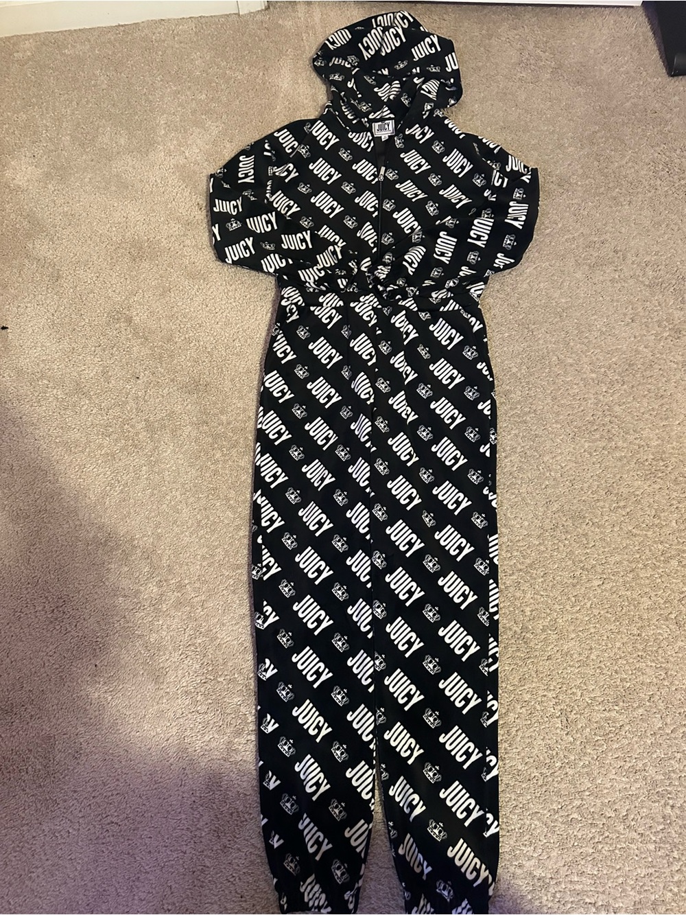 Juicy Couture Black and White Logo Jumpsuit - Picture 3 of 5